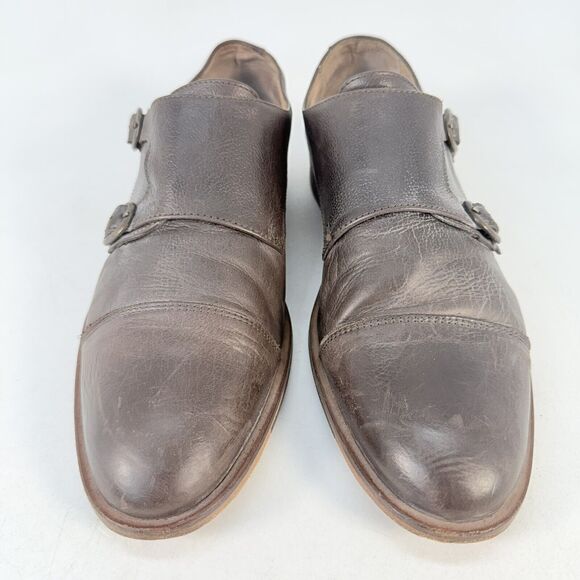 McCarren & Sons Dark Brown Leather Captoe Double Monk Strap Mens 10.5 Dress Shoe main image 7
